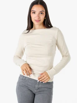 Solada Maglia donna a maniche lunghe con scollo a barchetta - grigio scuro