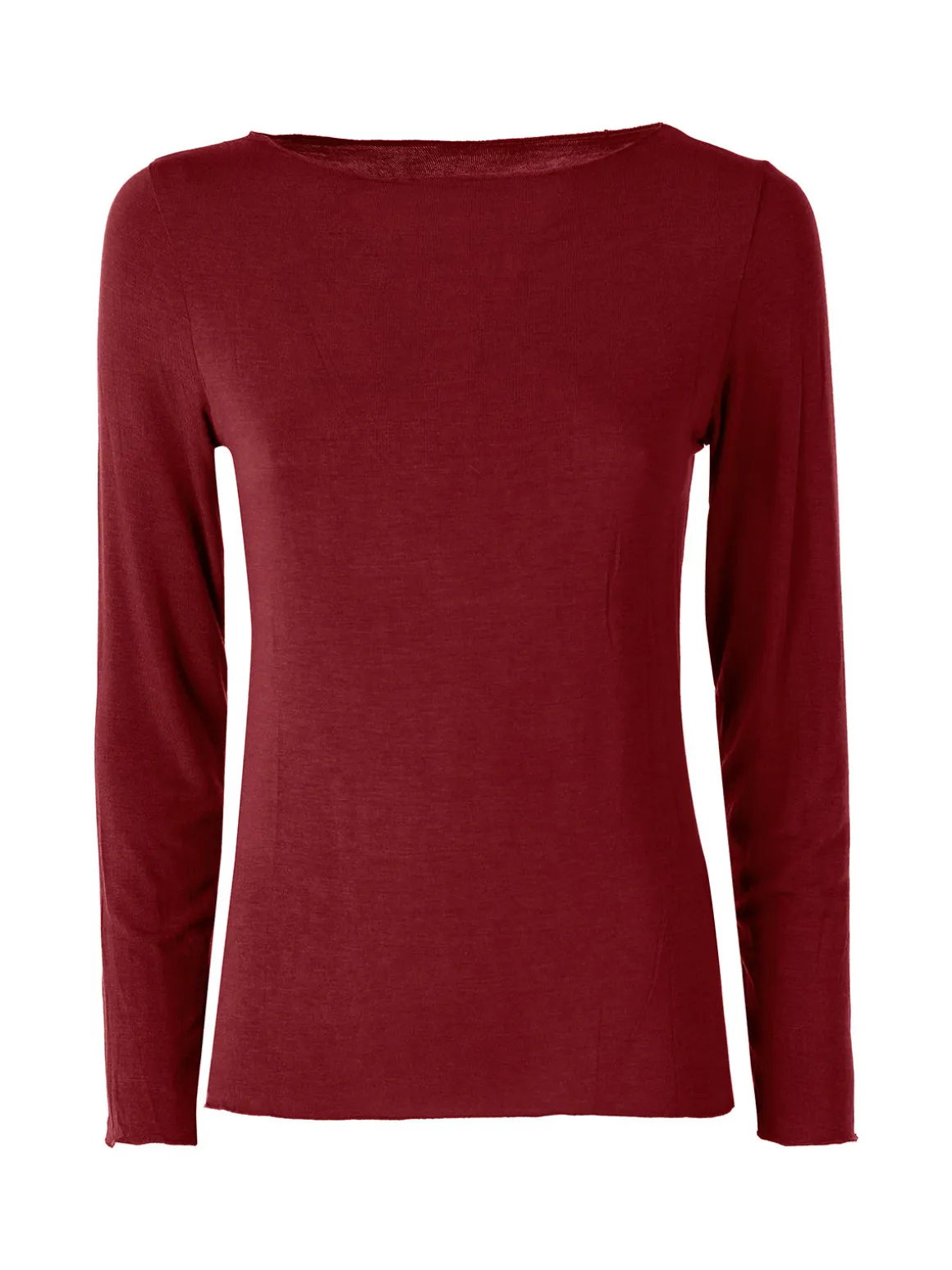 Solada Maglia donna a maniche lunghe con scollo a barchetta - bordeaux