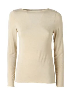 Solada Maglia donna a maniche lunghe con scollo a barchetta - beige