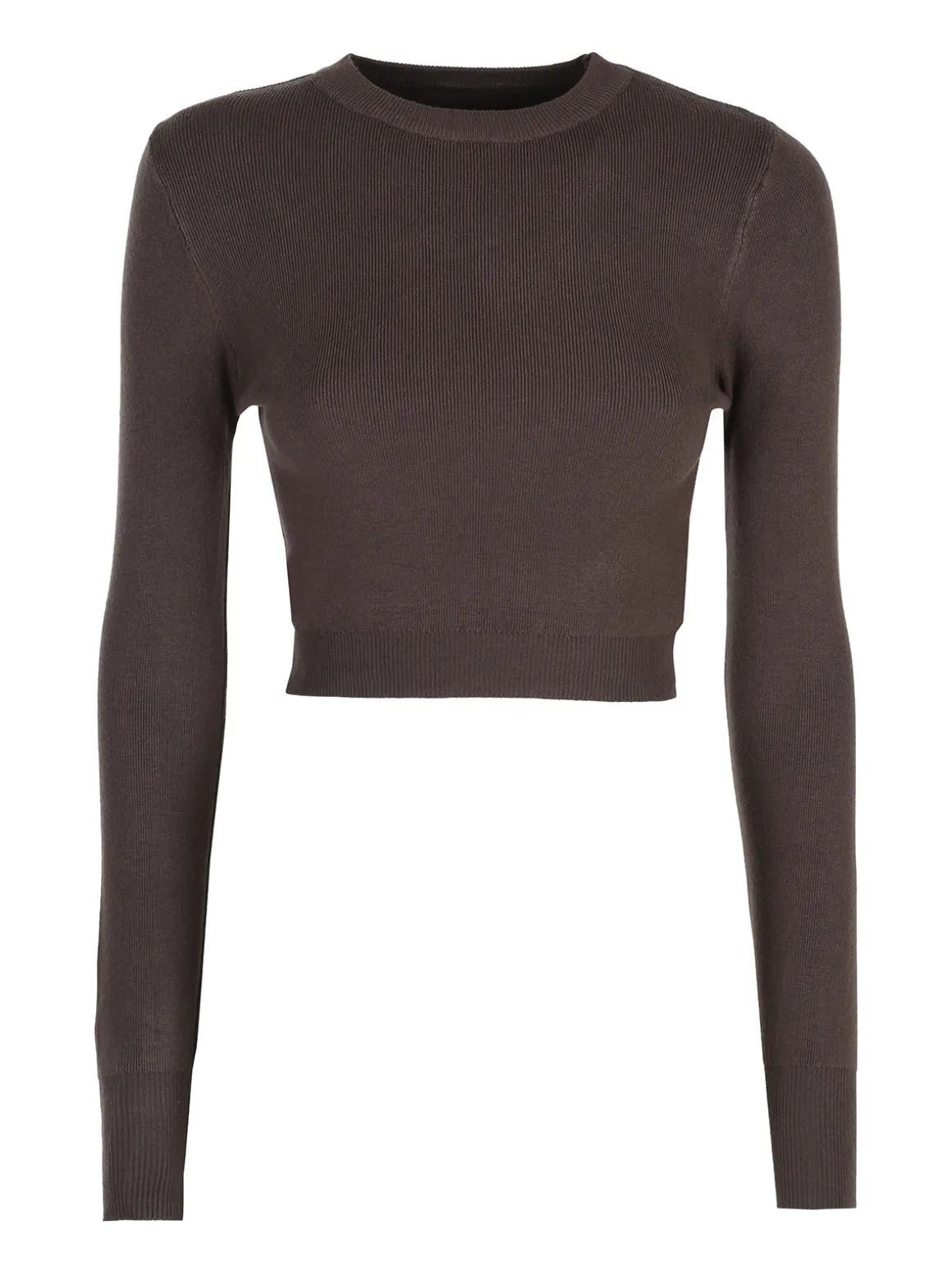 Solada Maglia donna cropped a costine - moro