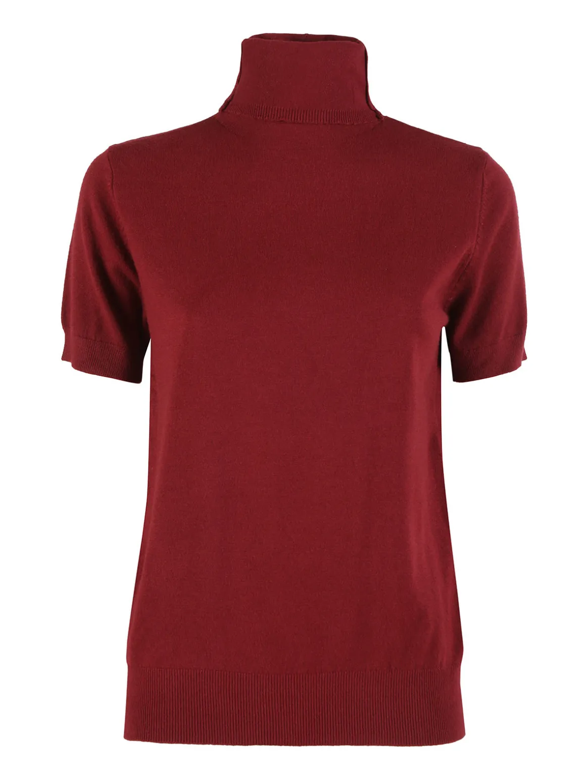 Solada Maglia donna dolcevita a maniche corte - bordeaux