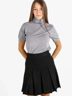 Solada Maglia donna dolcevita a maniche corte - grigio