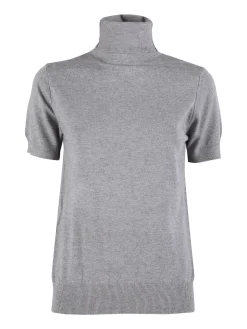 Solada Maglia donna dolcevita a maniche corte - grigio