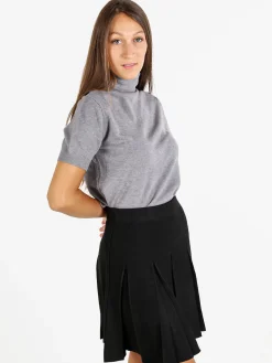 Solada Maglia donna dolcevita a maniche corte - grigio