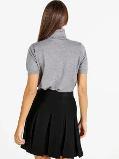 Solada Maglia donna dolcevita a maniche corte - grigio