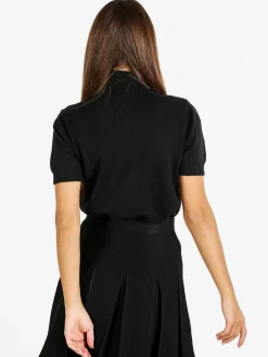Solada Maglia donna dolcevita a maniche corte - nero
