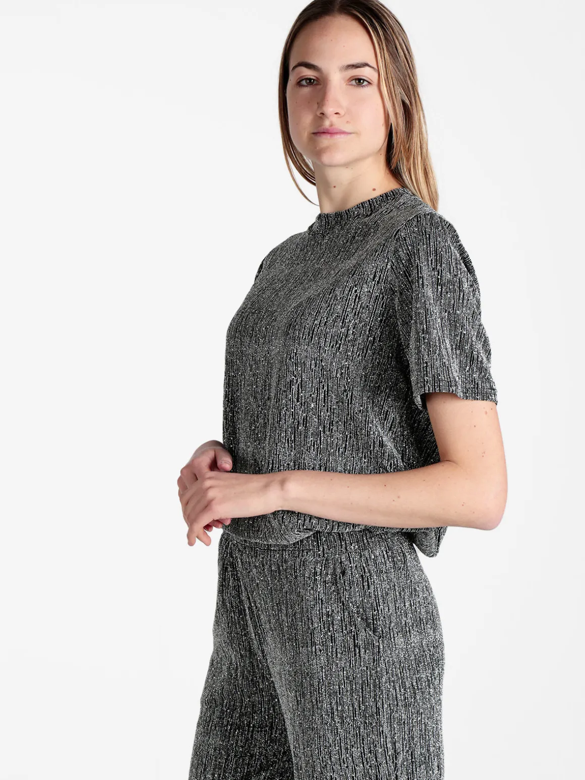 Solada Maglia donna in lurex con piccole borchie