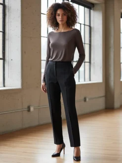 Solada Maglia donna in misto cashmere a maniche lunghe - fango