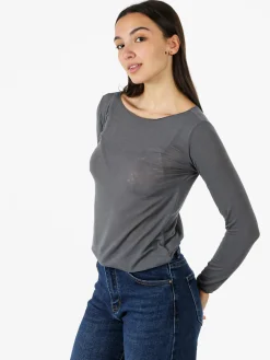 Solada Maglia donna in misto cashmere a maniche lunghe - moro
