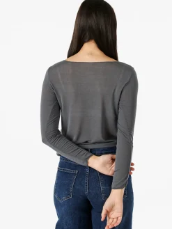 Solada Maglia donna in misto cashmere a maniche lunghe - moro
