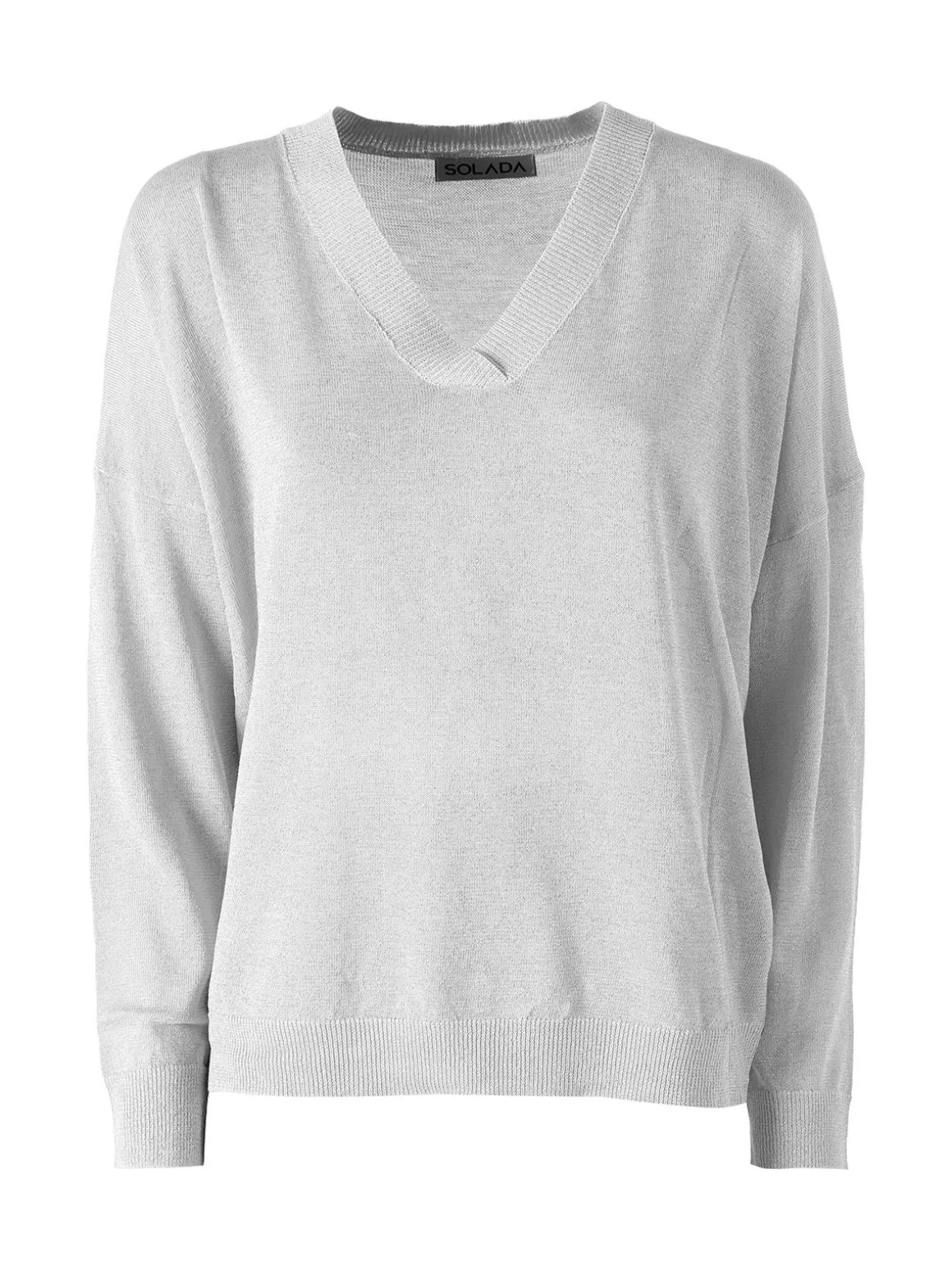 Solada Maglia donna lurex oversize con scollo V - argento