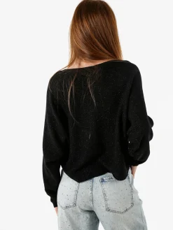 Solada Maglia donna oversize con maniche a pipistrello - nero
