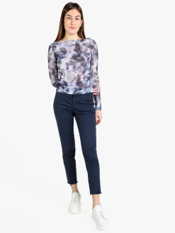 Solada Maglia donna velata a maniche lunghe con scollo a barca
