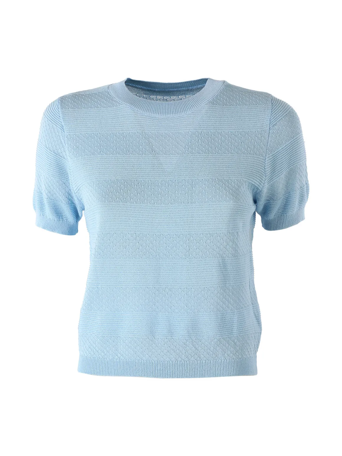 Solada Maglia girocollo da donna a maniche corte - azzurro