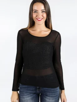 Solada Maglia nera con trasparenze