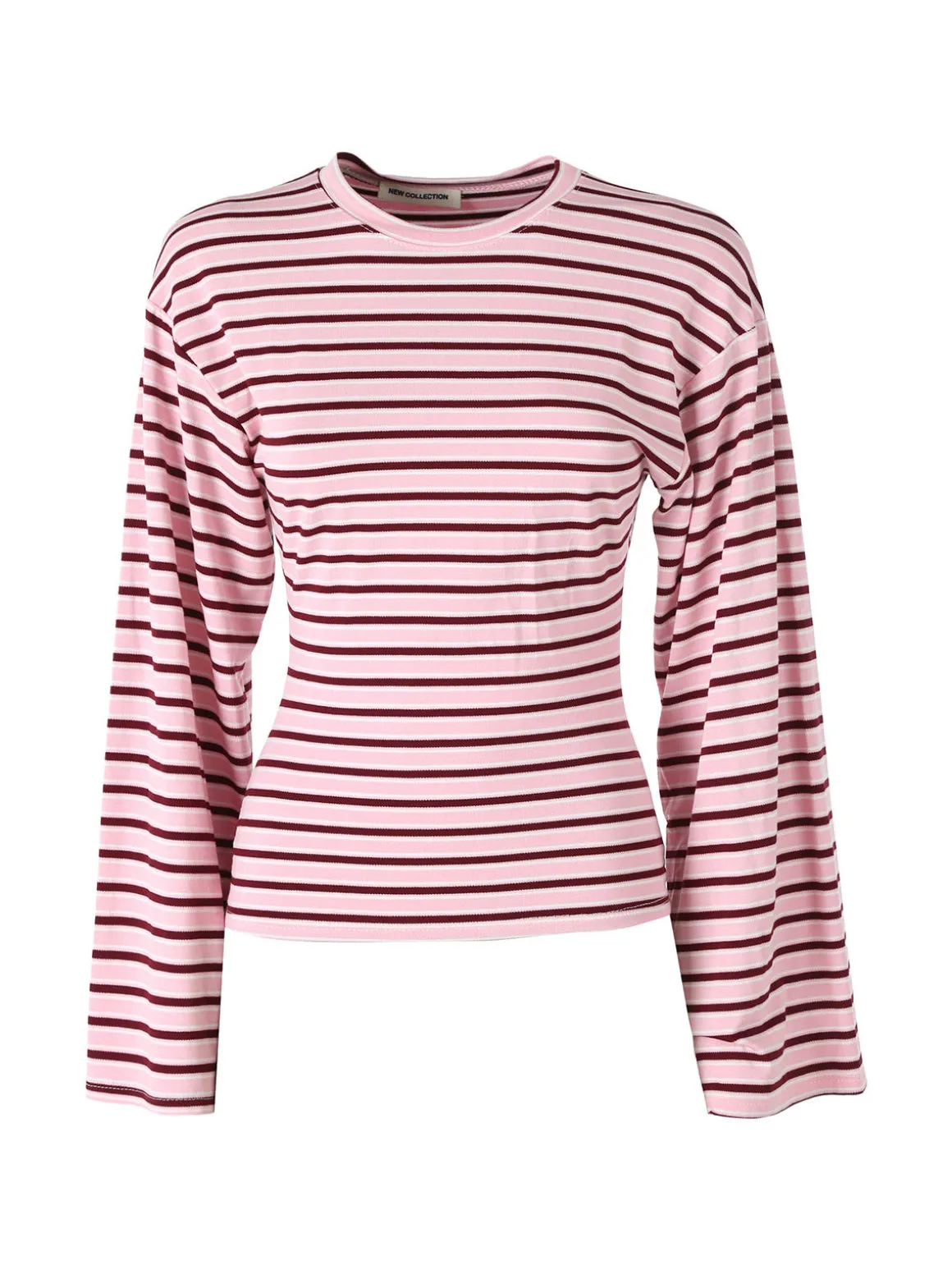 Solada Maglia rigata da donna con maniche lunghe a campana - rosa
