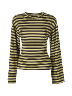 Solada Maglia rigata da donna con maniche lunghe a campana - giallo