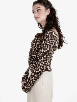 Solada Maglietta donna maculata con scollo a V
