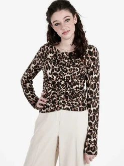Solada Maglietta donna maculata con scollo a V