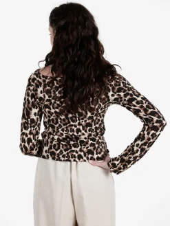 Solada Maglietta donna maculata con scollo a V