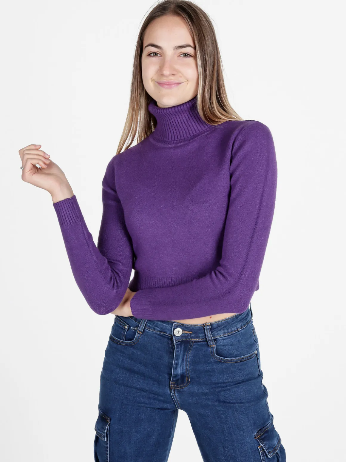 Solada Maglione crop da donna a dolcevita