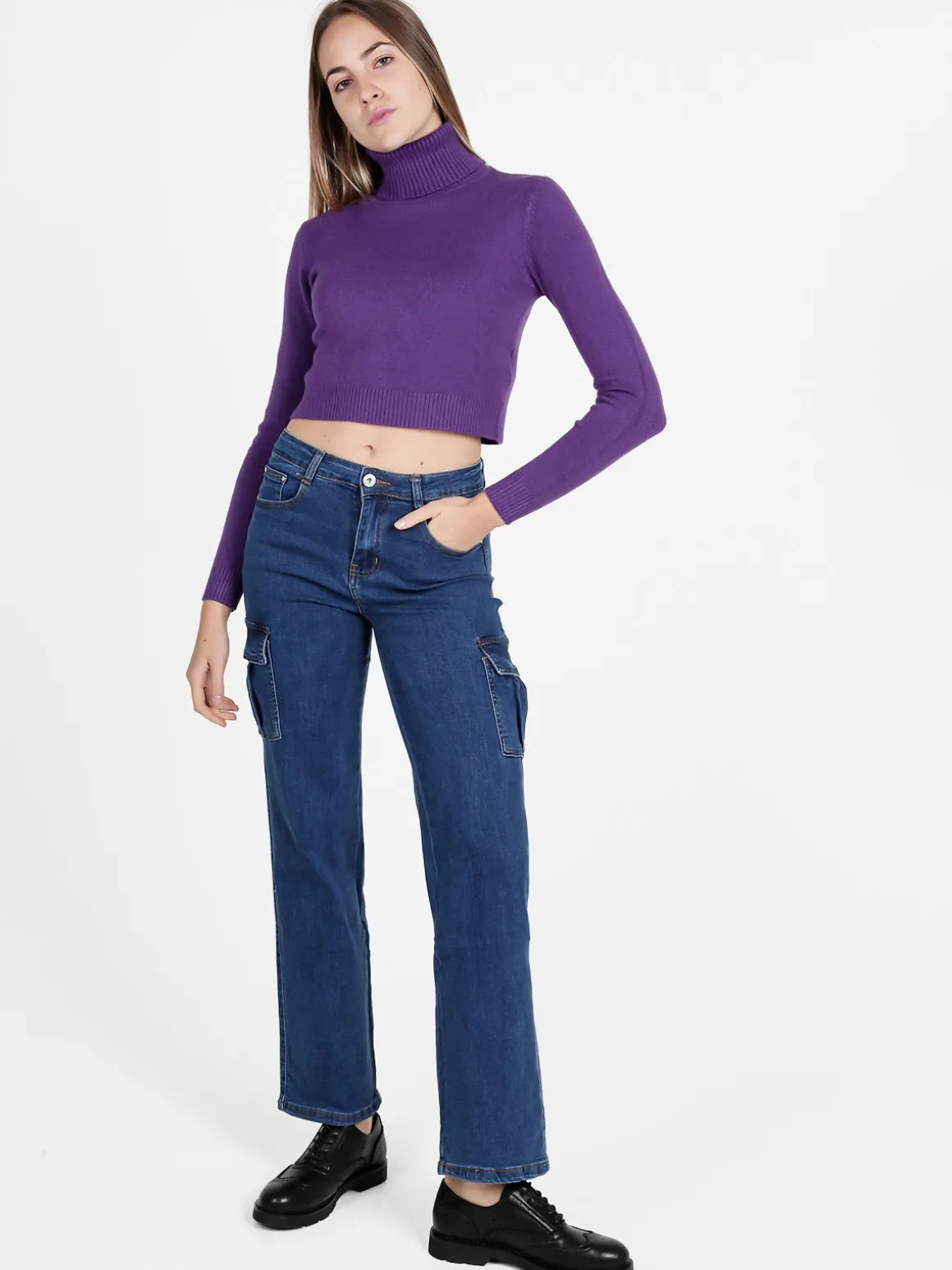 Solada Maglione crop da donna a dolcevita