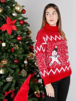 Solada Maglione dolcevita natalizio da donna