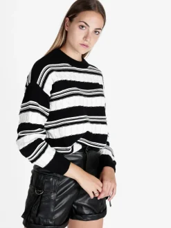 Solada Maglione donna bicolore a trecce
