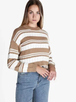 Solada Maglione donna bicolore a trecce