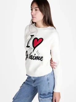 Solada Maglione donna con stampa scritta e cuore