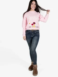 Solada Maglione donna oversize con ricami