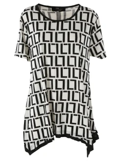Solada Maxi blusa da donna a maniche corte con stampa greca