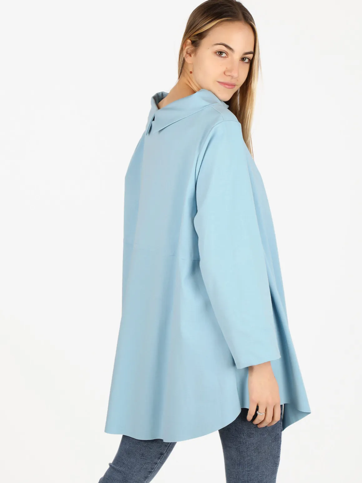 Solada Maxi blusa da donna in misto cotone