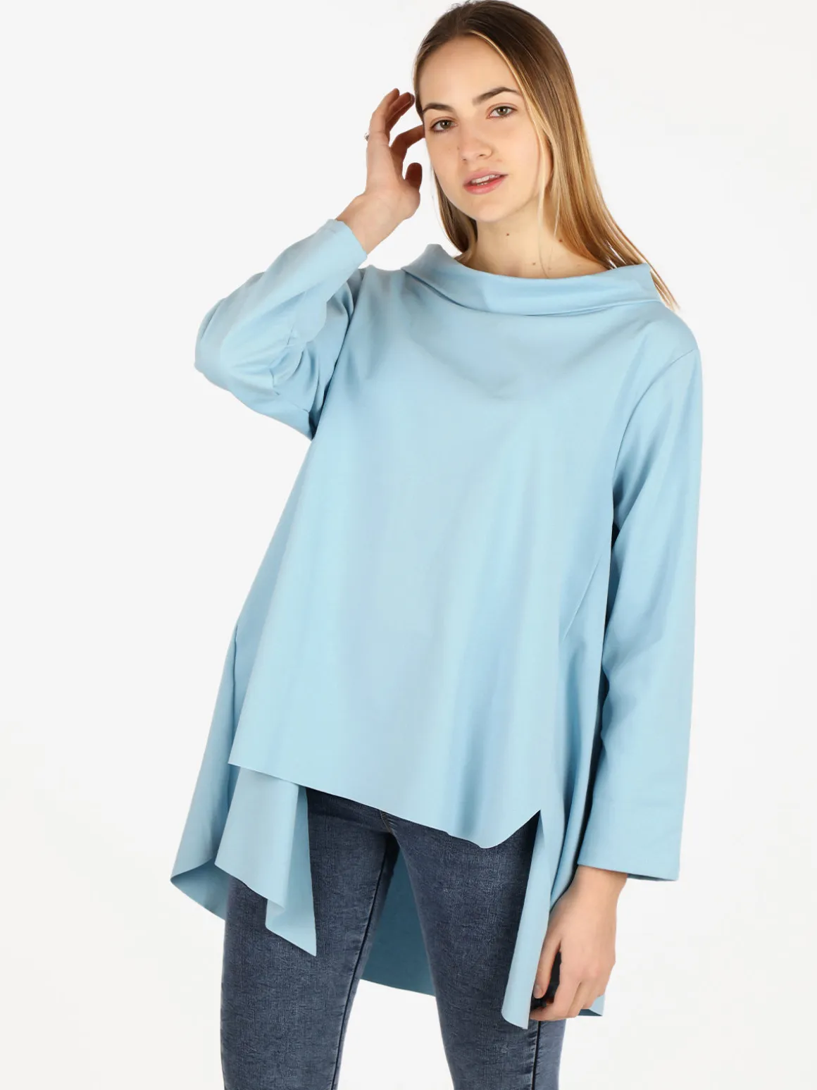 Solada Maxi blusa da donna in misto cotone