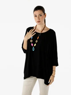Solada Maxi blusa da donna in viscosa con maniche a pipistrello