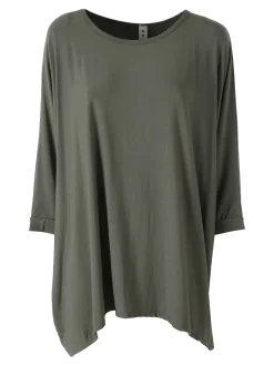Solada Maxi blusa da donna in viscosa con maniche a pipistrello - marrone
