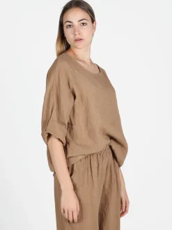 Solada Maxi blusa in lino da donna oversize