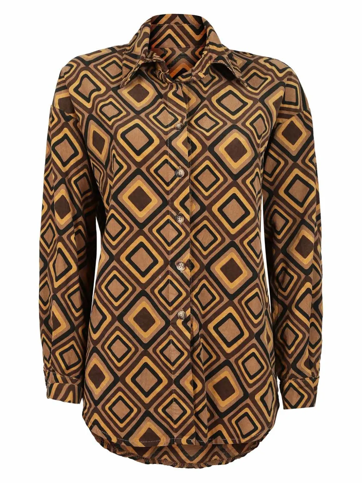 Solada Maxi camicia donna oversize in cotone vellutato