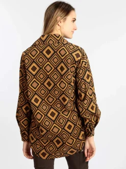 Solada Maxi camicia donna oversize in cotone vellutato