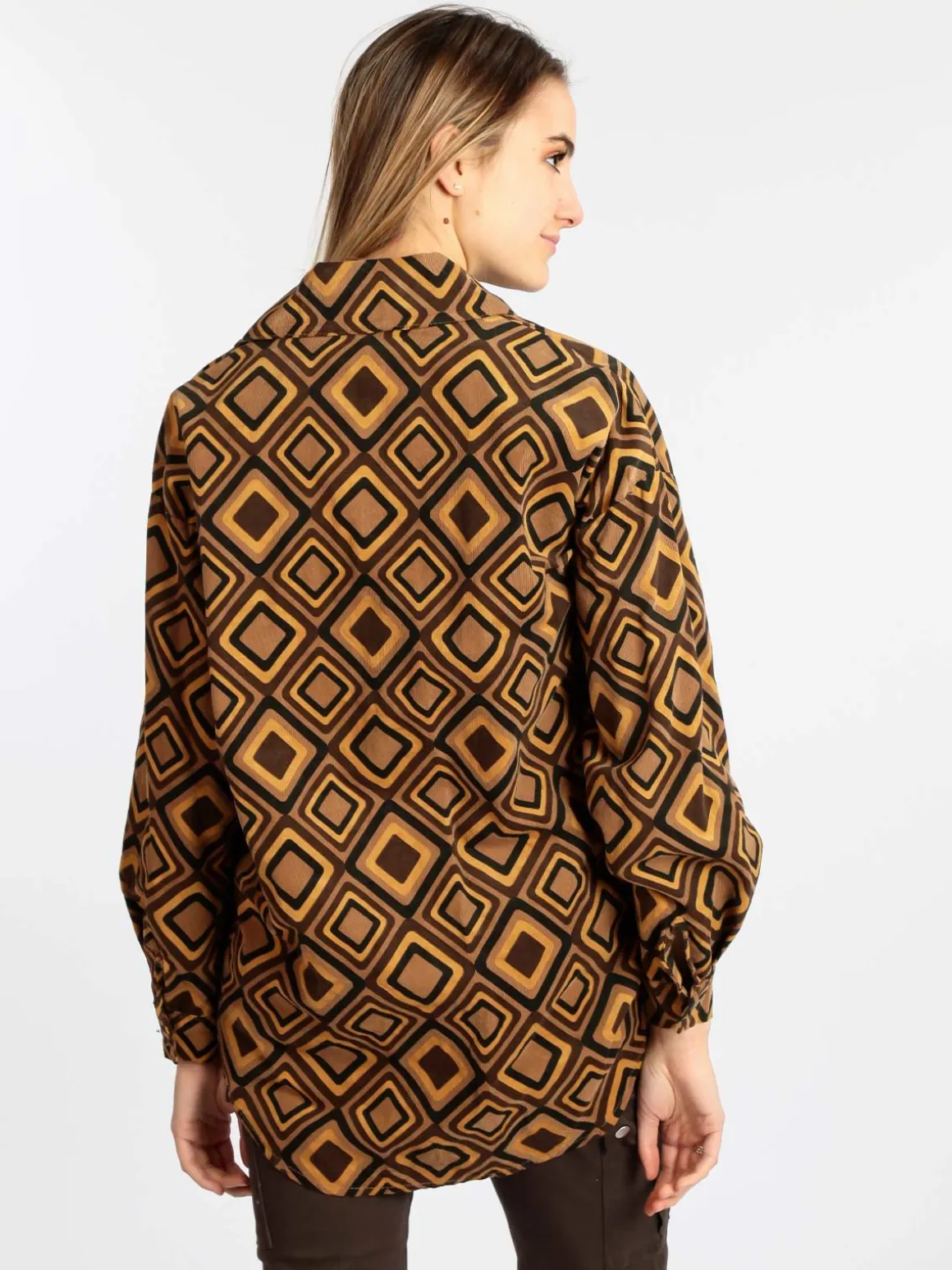 Solada Maxi camicia donna oversize in cotone vellutato