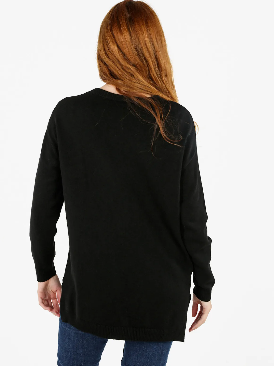 Solada Maxi maglia donna con taschini - nero
