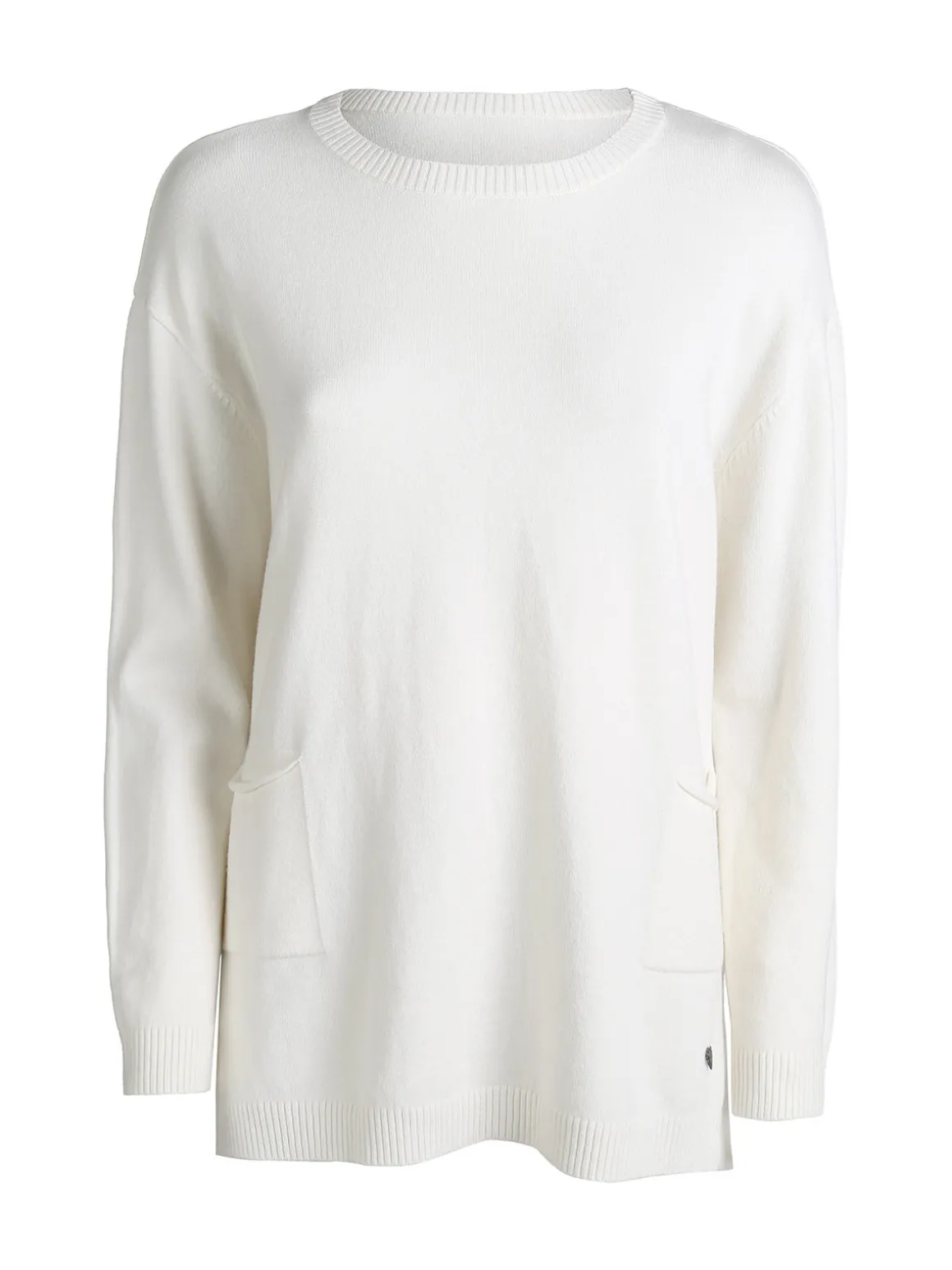 Solada Maxi maglia donna con taschini - bianco