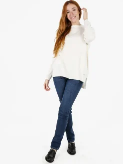 Solada Maxi maglia donna con taschini - bianco