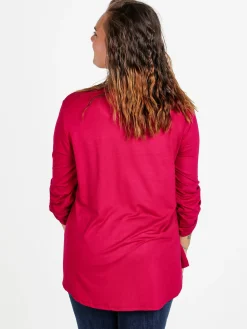 Solada Maxi t-shirt donna con strass - fucsia