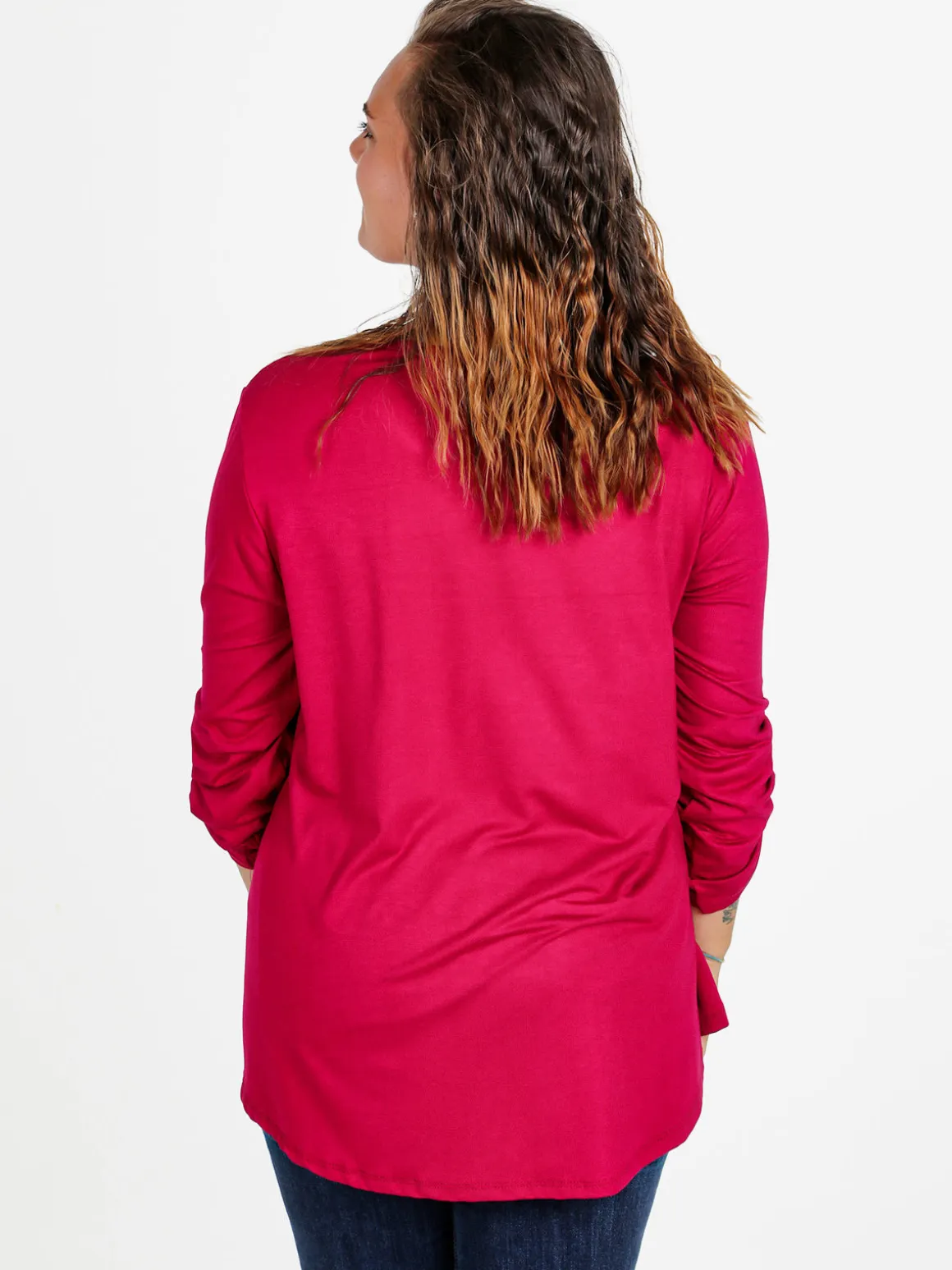 Solada Maxi t-shirt donna con strass - fucsia