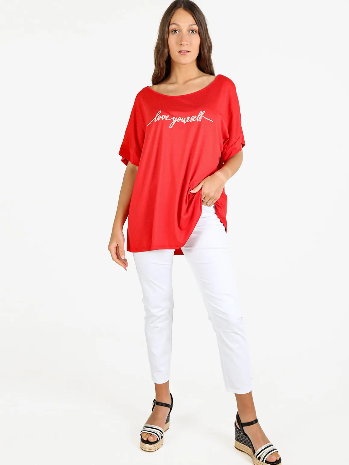 Solada Maxi t-shirt donna con strass