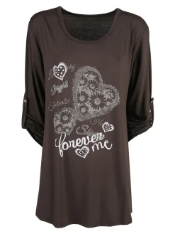 Solada Maxi t-shirt donna con strass - moro