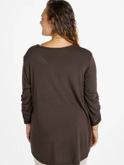 Solada Maxi t-shirt donna con strass - moro