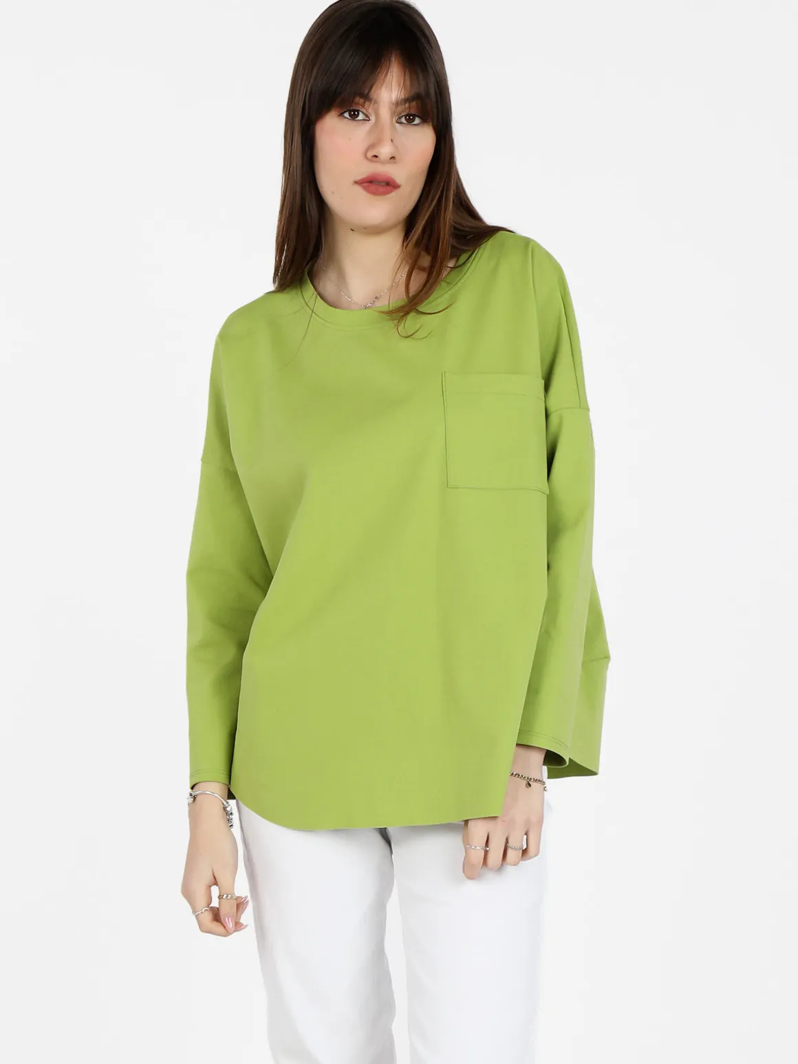 Solada Maxi t-shirt donna oversize con taschino