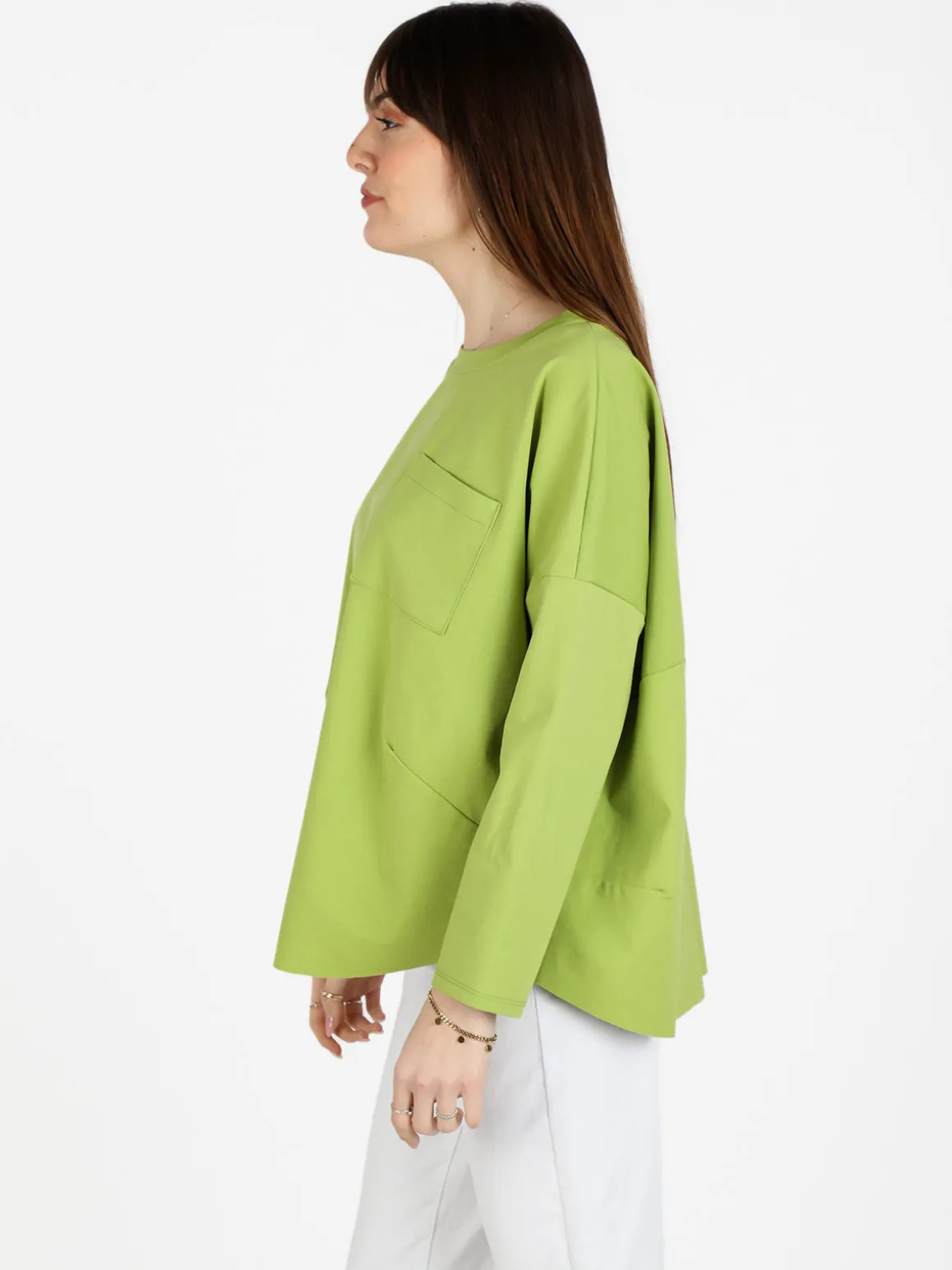 Solada Maxi t-shirt donna oversize con taschino